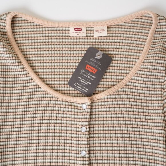 Levi's Snap Button Top Long Sleeve Striped Britt - Picture 5 of 12